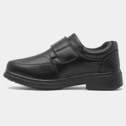 Fred Boy's Black Easy Fasten School Shoe*Trux Best