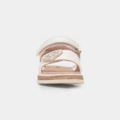 Abbey Girls White Heart Sandal*Walkright Hot