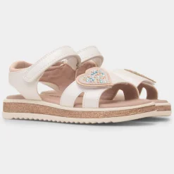Abbey Girls White Heart Sandal*Walkright Hot