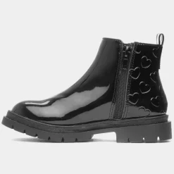 Carla Girls Black Patent Heart Boot*Walkright Outlet