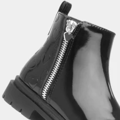 Carla Girls Black Patent Heart Boot*Walkright Outlet