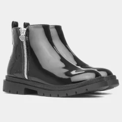 Carla Girls Black Patent Heart Boot*Walkright Outlet