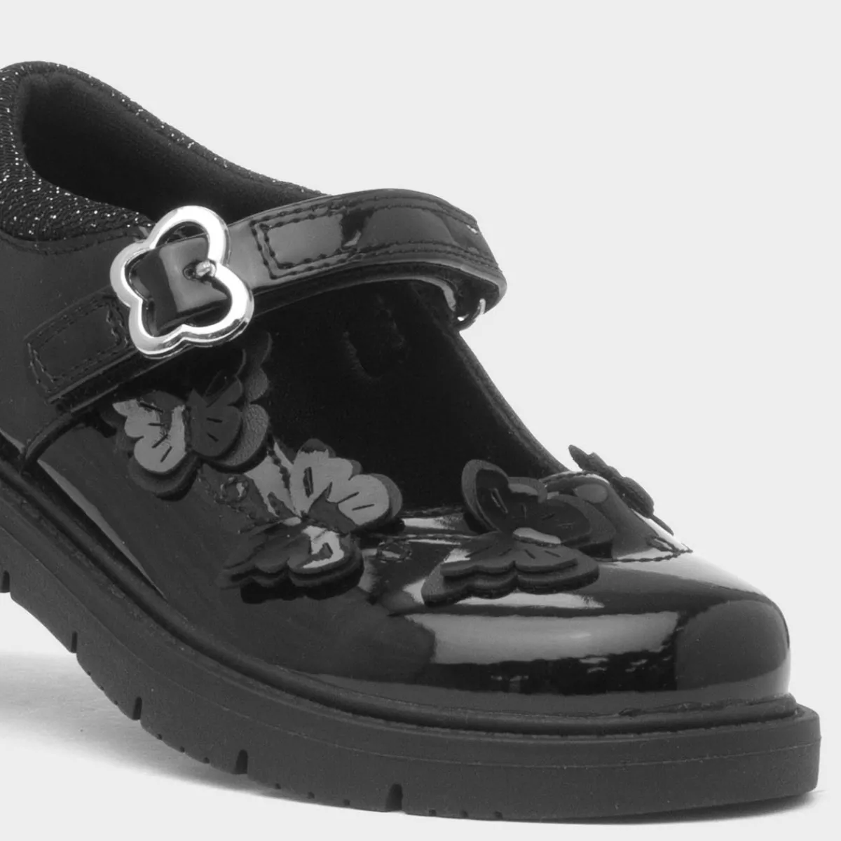 Carol Girls Black Butterfly School Shoe*Walkright Hot