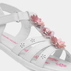 Caylee Girls White Flower Sandal*Walkright Fashion