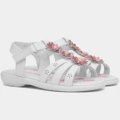 Caylee Girls White Flower Sandal*Walkright Fashion