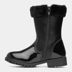 Cheryl Girls Black Patent Boot*Walkright Clearance