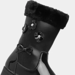 Cheryl Girls Black Patent Boot*Walkright Clearance