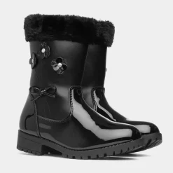 Cheryl Girls Black Patent Boot*Walkright Clearance