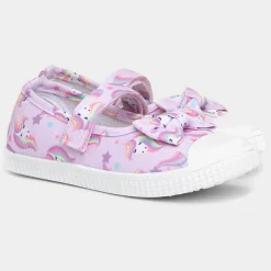 Claudia Girls Unicorn Canvas Shoe*Walkright Best