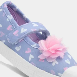 Corrine Girls Heart Print Canvas*Walkright Clearance
