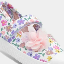 Corrine Girls Multi Floral Print Canvas*Walkright Fashion