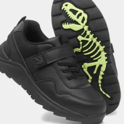 Deano Boys Black Easy Fasten School Shoe*Walkright Hot