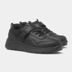 Deano Boys Black Easy Fasten School Shoe*Walkright Hot