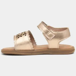 Delamere Girls Gold Easy Fasten Sandal*Walkright Best