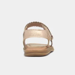 Delamere Girls Gold Easy Fasten Sandal*Walkright Best