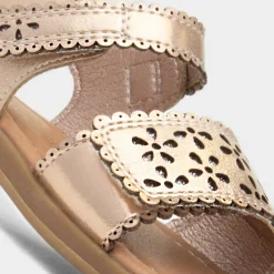 Delamere Girls Gold Easy Fasten Sandal*Walkright Best