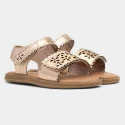 Delamere Girls Gold Easy Fasten Sandal*Walkright Best