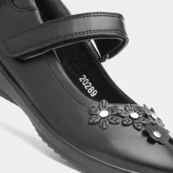Fawn Girls Black School Shoe*Walkright Fashion