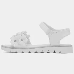 Florian Girls White Flower Sandal*Walkright Discount