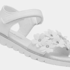 Florian Girls White Flower Sandal*Walkright Discount