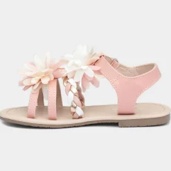 Girls Pink Chiffon Flower Sandals*Walkright Discount