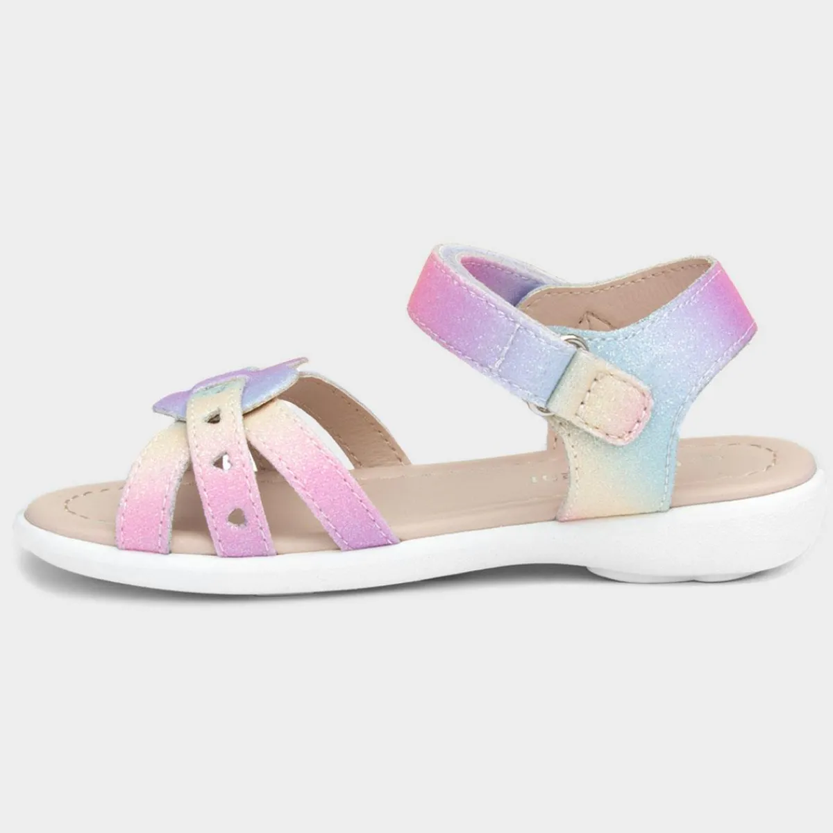 Girls Rainbow Glitter Heart Sandals*Walkright Sale