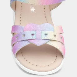 Girls Rainbow Glitter Heart Sandals*Walkright Sale