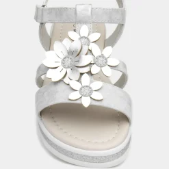 Girls Silver and Metallic Sandals*Walkright Hot