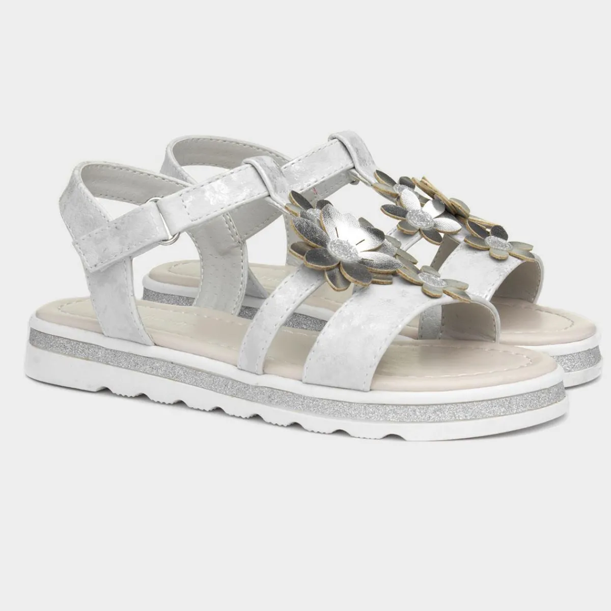 Girls Silver and Metallic Sandals*Walkright Hot
