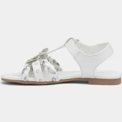 Girls White and Silver Butterfly Sandals*Walkright Discount