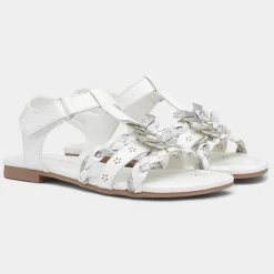 Girls White and Silver Butterfly Sandals*Walkright Discount