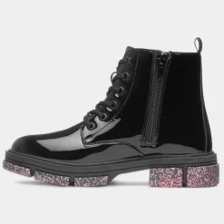 Irma Girls Black Glitter Sole Boot*Walkright Online