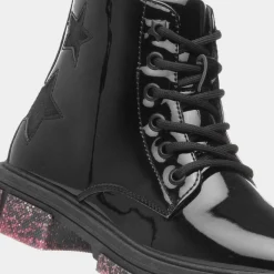 Irma Girls Black Glitter Sole Boot*Walkright Online