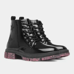 Irma Girls Black Glitter Sole Boot*Walkright Online