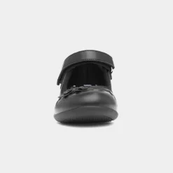 Ivette Girls Black Flower School Shoe*Walkright Online