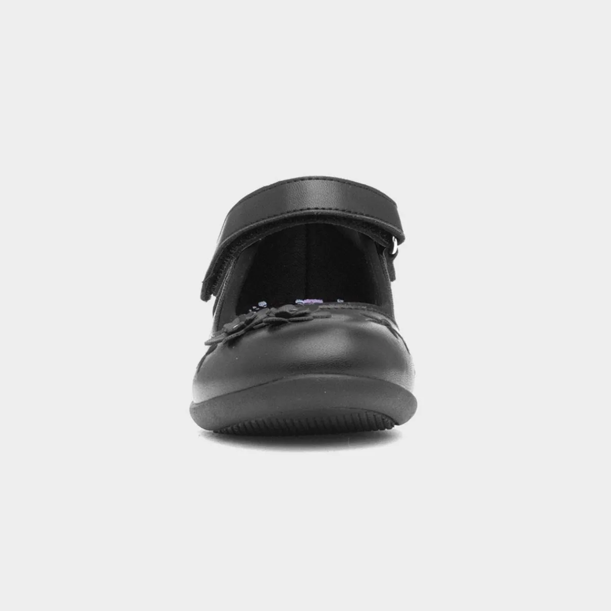 Ivette Girls Black Flower School Shoe*Walkright Online
