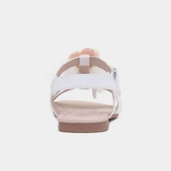 Laney Girls White Chiffon Flower Sandal*Walkright Clearance