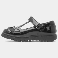 Laura Girls Black Unicorn Patent Shoe*Walkright Best
