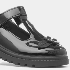 Laura Girls Black Unicorn Patent Shoe*Walkright Best