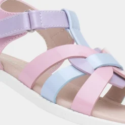 Layla Girls Multi Pastel Patent Sandal*Walkright Hot