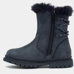 Lexi Girls Navy Faux Fur Boot*Walkright Online