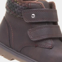 Lincoln Boys Brown Easy Fasten Boot*Walkright Best