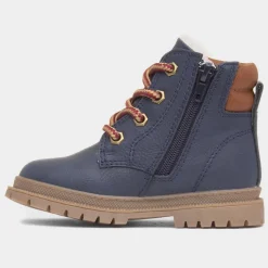Logan Boys Navy Lace Up Boot*Walkright Hot