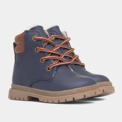 Logan Boys Navy Lace Up Boot*Walkright Hot