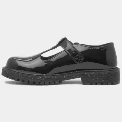 Lottie Girls Black Patent School Shoe*Walkright Clearance