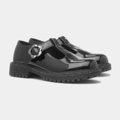 Lottie Girls Black Patent School Shoe*Walkright Clearance