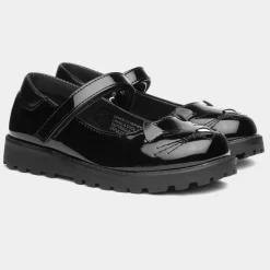 Lucy Girls Patent Cat Face Shoe*Walkright Outlet