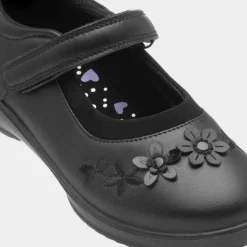 Olive Girls Black School Shoe*Walkright Sale