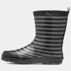 Kids Black & Grey Striped Welly*Wednesday New