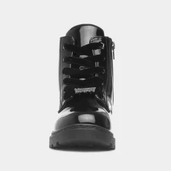 Kids Black Patent Lace Up Boot*Wednesday New